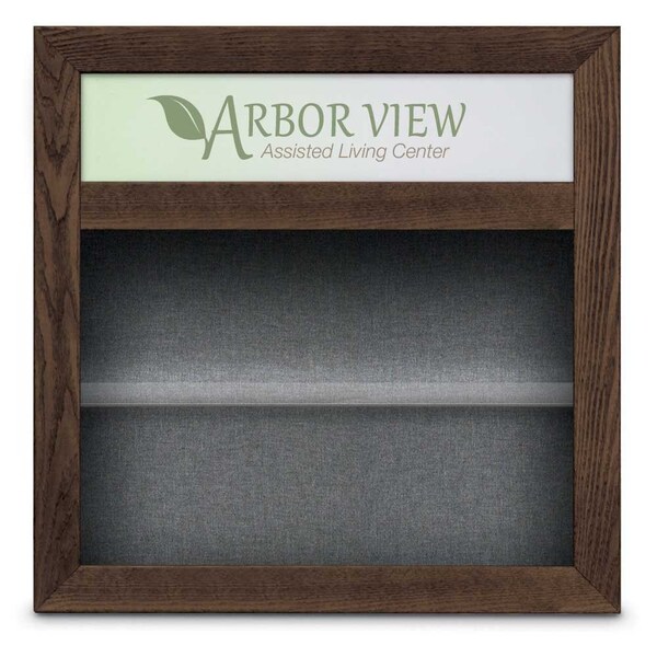 Outdoor Enclosed Combo Board, 42"x32", Bronze Frame/Black & Surf